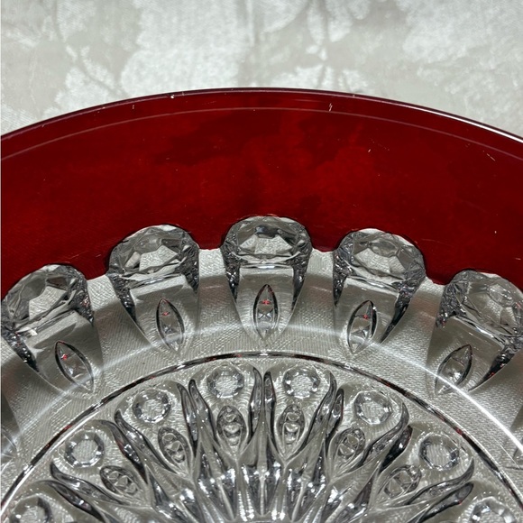 Vintage Elegant Red and Clear Glass Bowl - Picture 2 of 7